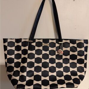 Kate Spade Geometric Black and Cream Tote